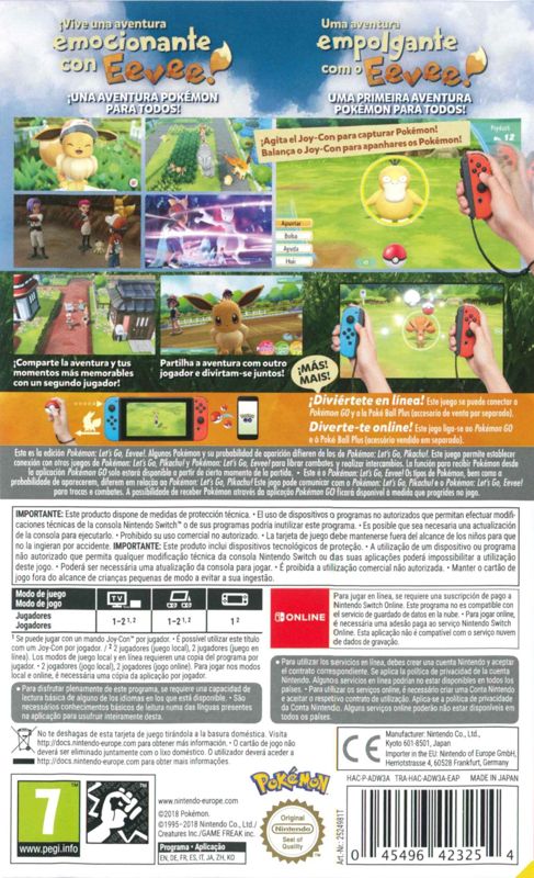 Back Cover for Pokémon: Let's Go, Eevee! (Nintendo Switch)