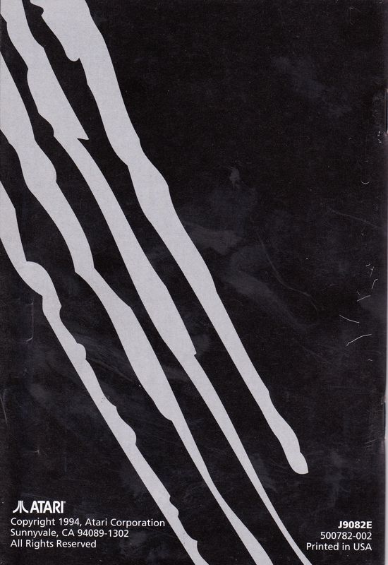 Manual for Ultra Vortek (Jaguar): Back