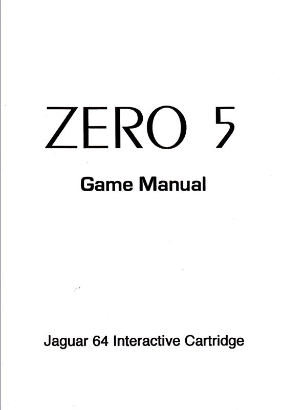 Manual for Zero 5 (Jaguar): Front