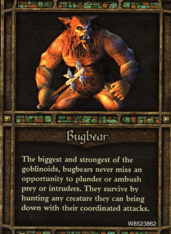Extras for Icewind Dale II (Collector's Edition) (Windows): Character Card - Bugbear