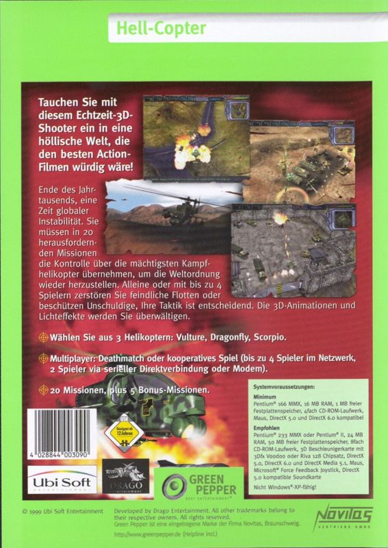 Back Cover for Hell-Copter (Windows) (Green Pepper release)