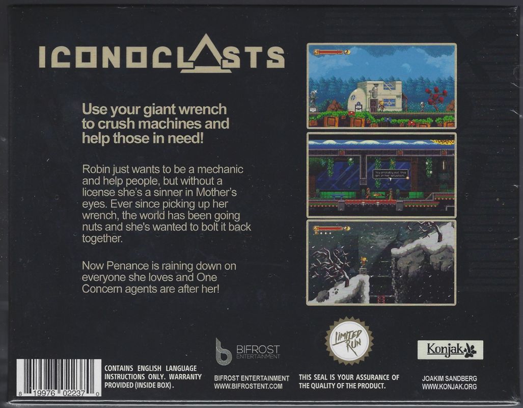 Back Cover for Iconoclasts (PlayStation 4) (Limited Run Games physical release)