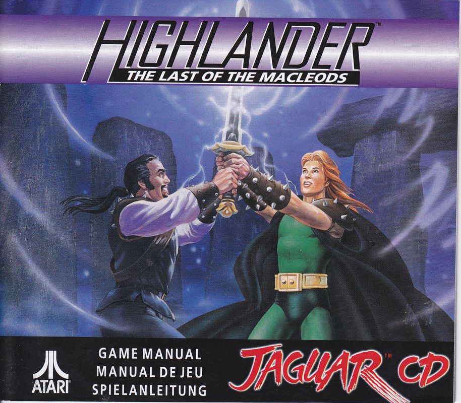 Manual for Highlander: The Last of the MacLeods (Jaguar): Front