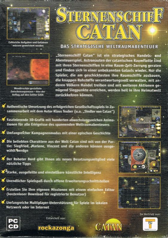 Back Cover for Sternenschiff Catan: Das Strategische Weltraumabenteuer (Windows)