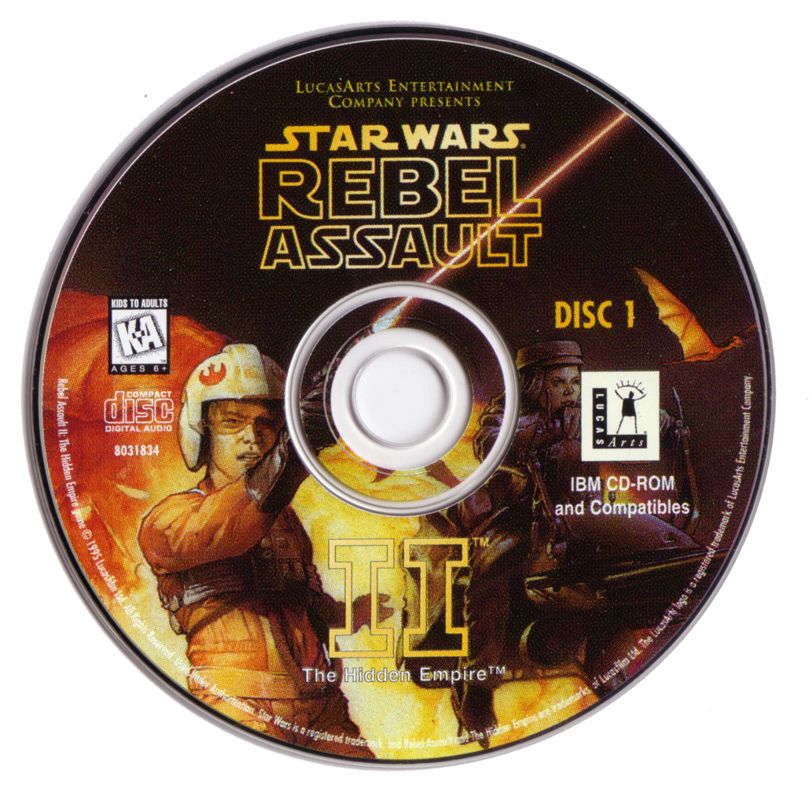 Media for The LucasArts Archives: Vol. II - Star Wars Collection (DOS and Windows): <i>Rebel Assault II</i> disc 1/2