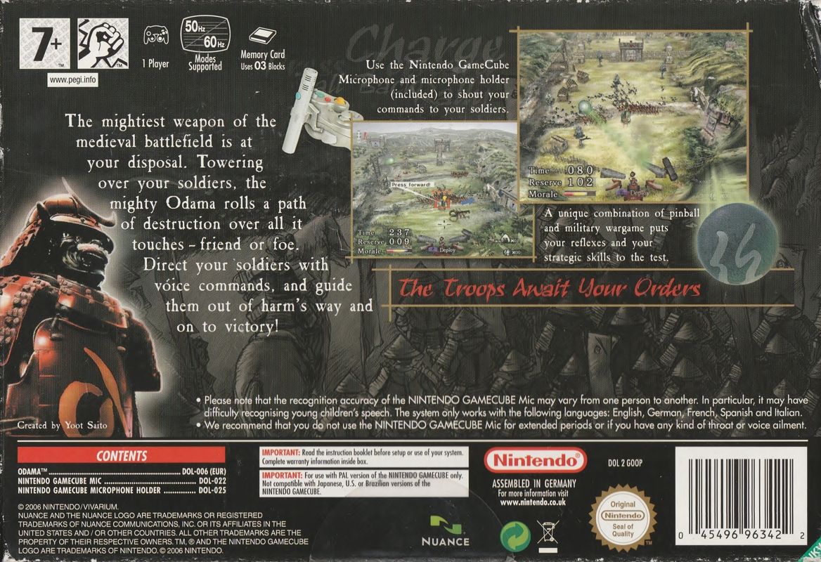 Back Cover for Odama (GameCube)