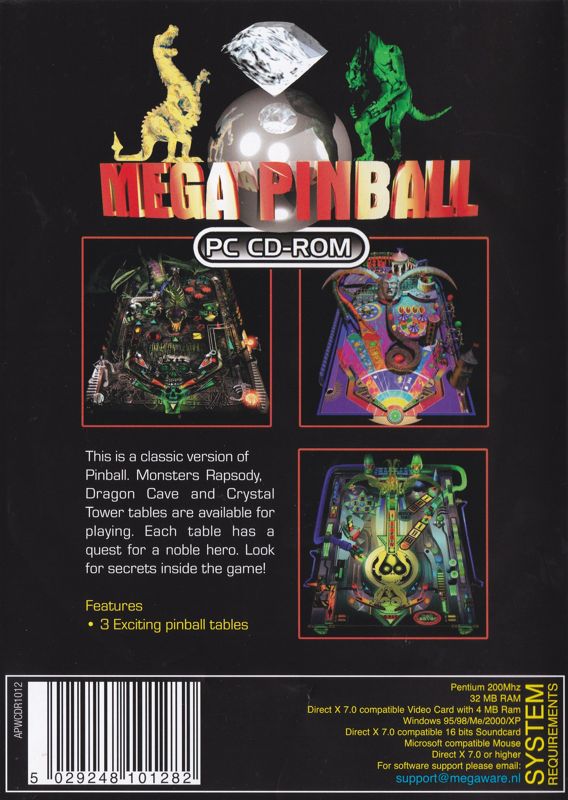 Back Cover for Mega Pinball (Windows)