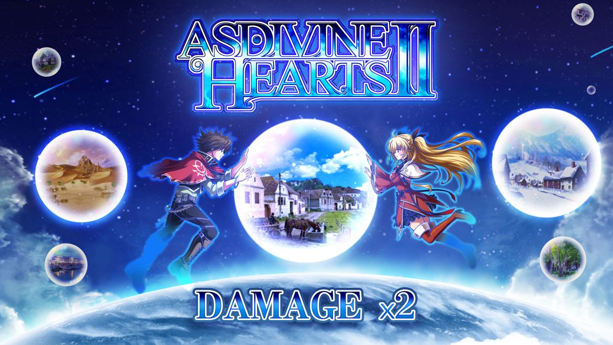 Front Cover for Asdivine Hearts II: Damage x2 (Nintendo Switch) (download release)