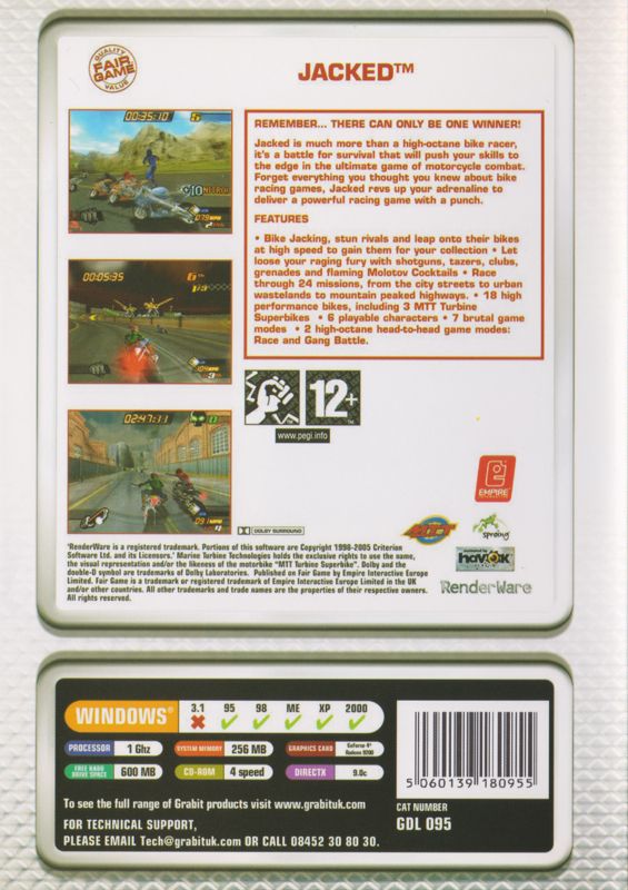 Back Cover for Jacked (Windows) (Grabit release (GDL 095))