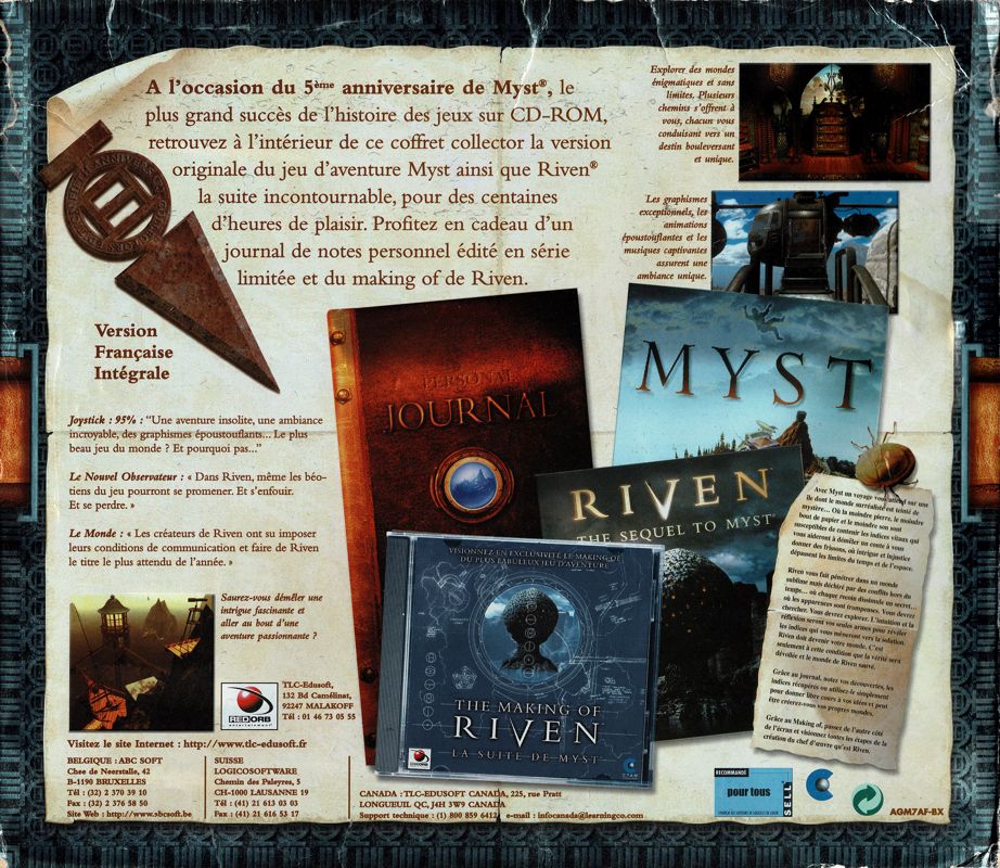 Back Cover for Ages of Myst (Macintosh and Windows and Windows 3.x)