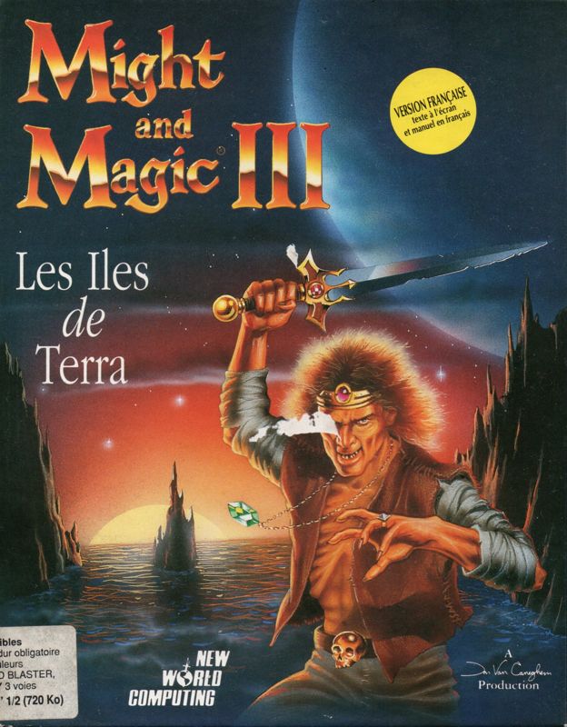 Front Cover for Might and Magic III: Isles of Terra (DOS) (3.5" floppy disk release)