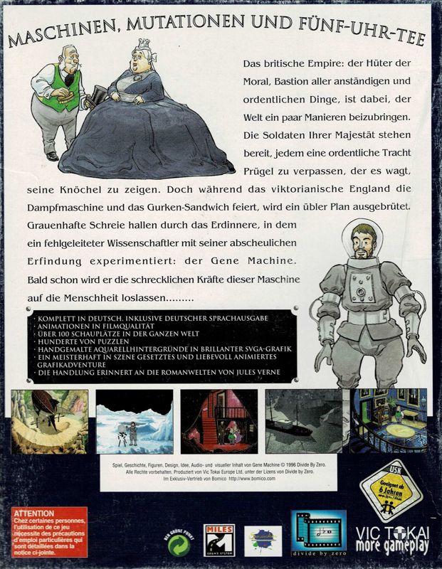 Back Cover for The Gene Machine (DOS)