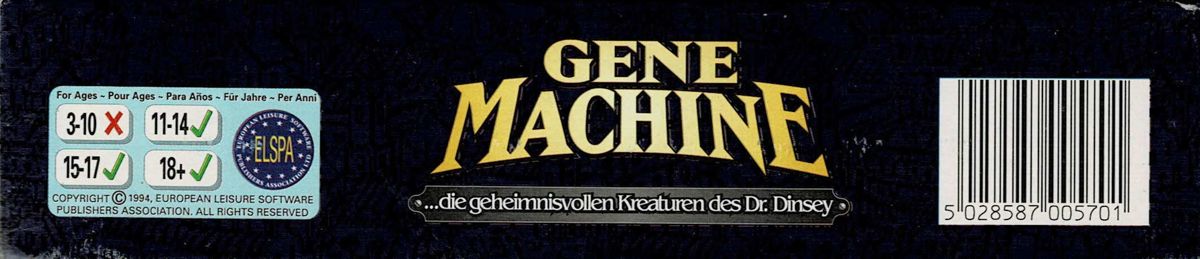 Spine/Sides for The Gene Machine (DOS): Top