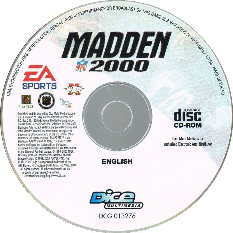 Madden NFL 2000 cover or packaging material - MobyGames