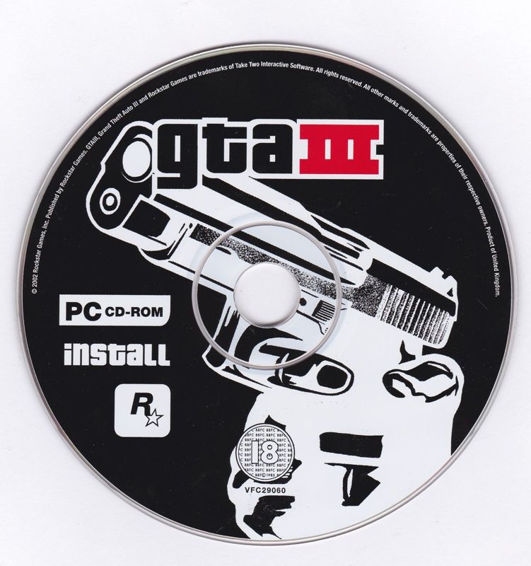 Media for Grand Theft Auto III (Windows) (Release with BBFC rating): Install Disc