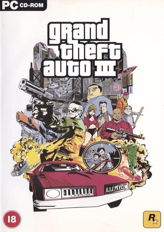 Front Cover for Grand Theft Auto III (Windows) (Release with BBFC rating)