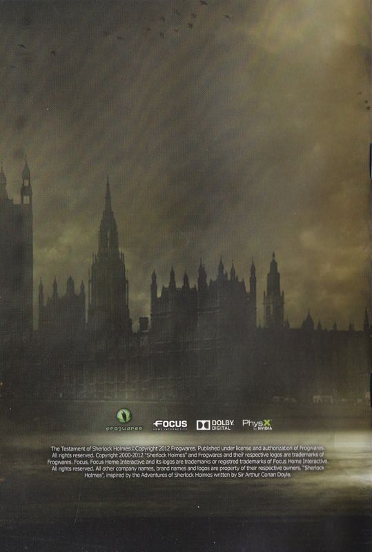 Manual for The Testament of Sherlock Holmes (Windows): Back