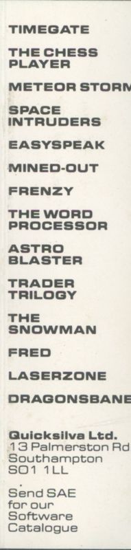 Inside Cover for The Snowman (ZX Spectrum)