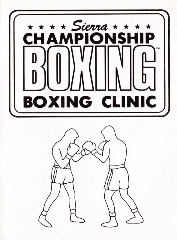 Manual for Sierra Championship Boxing (Apple II): Boxing Clinic
