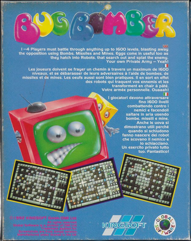 Back Cover for Bug Bomber (DOS)