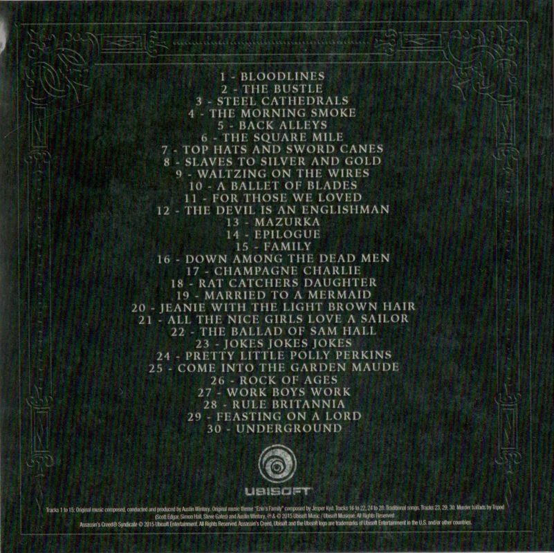 Other for Assassin's Creed: Syndicate (Big Ben Collector's Case) (PlayStation 4): Soundtrack - Back