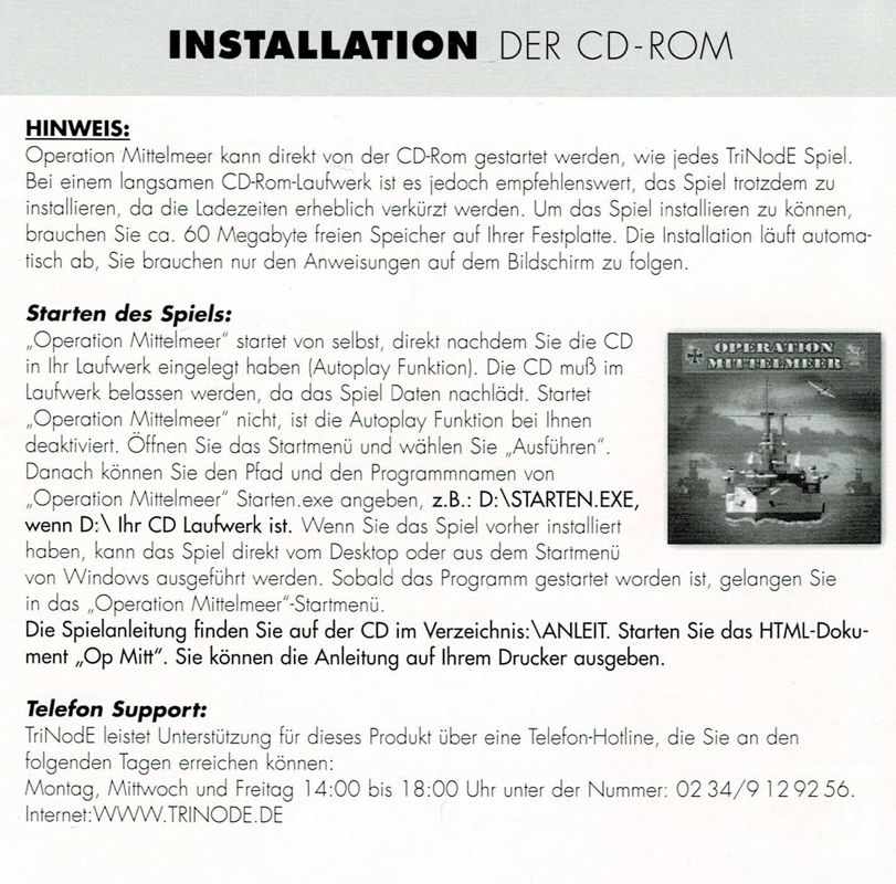Other for Operation Mittelmeer (Windows): Jewel Case - Left Inlay