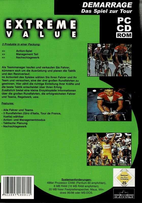 Back Cover for Demarrage: Das Spiel zur Tour! (Windows) (Extreme Value release)