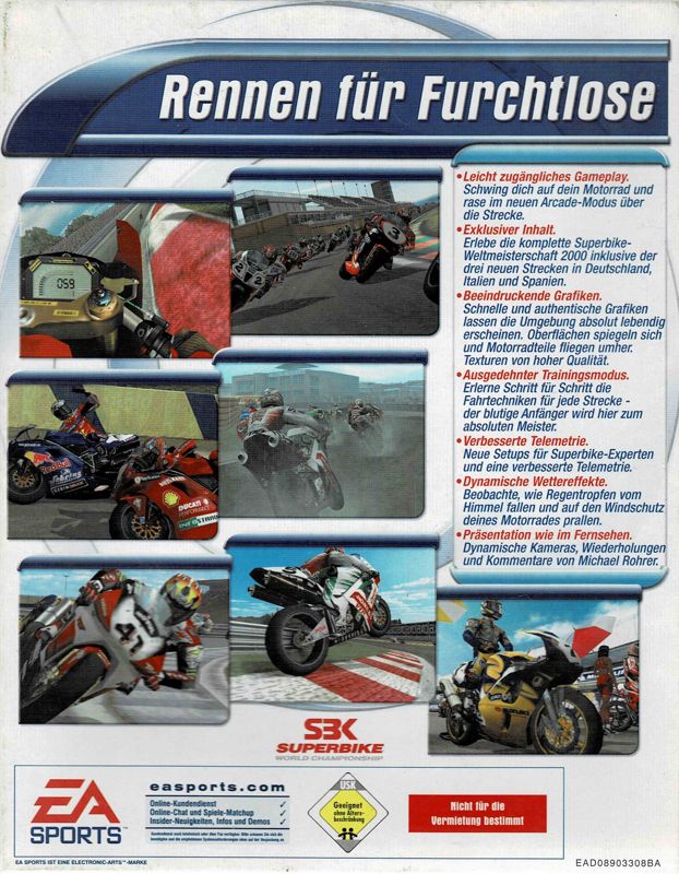 Back Cover for Superbike 2001 (Windows)