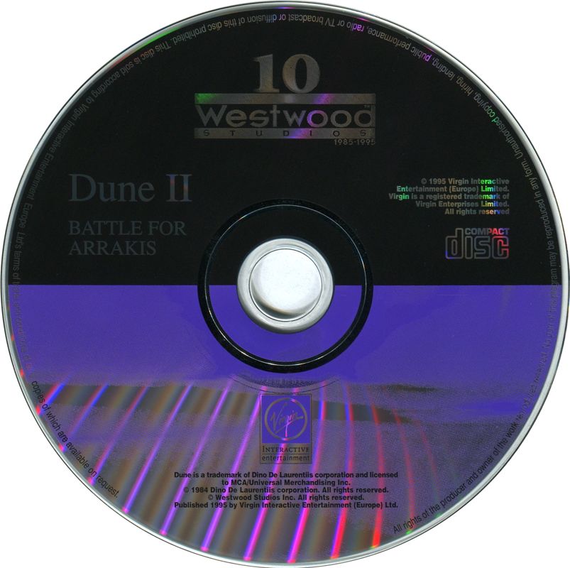 Media for Westwood 10th Anniversary (DOS): Dune II Disc