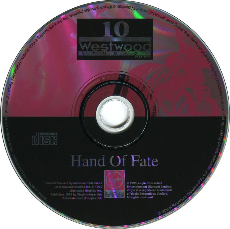 Media for Westwood 10th Anniversary (DOS): Hand of Fate Disc