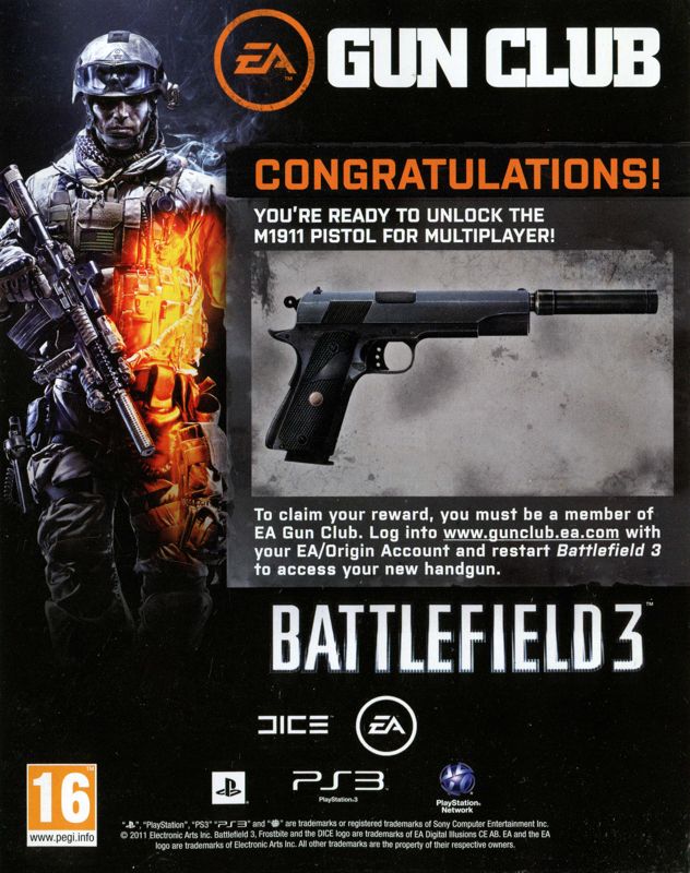 Extras for Battlefield 3: Limited Edition (PlayStation 3): Flyer 1 - front