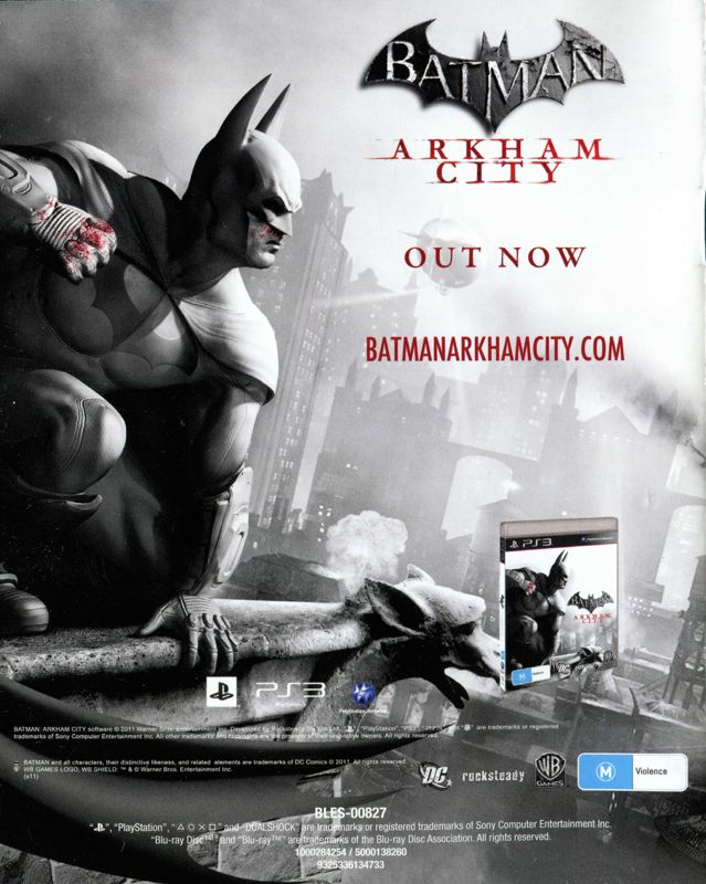 Manual for Batman: Arkham Asylum (PlayStation 3) (Platinum release): Back