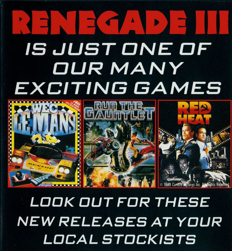 Inside Cover for Renegade III: The Final Chapter (Commodore 64)