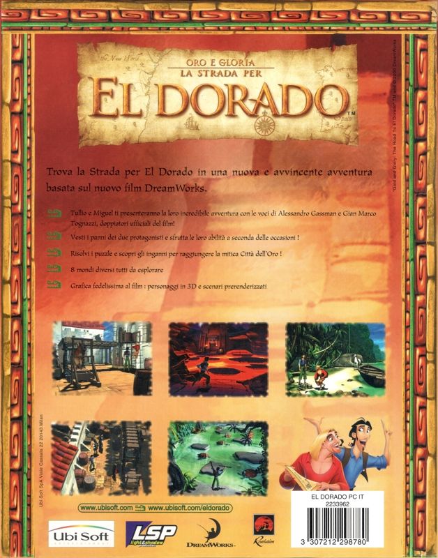 Back Cover for Gold and Glory: The Road to El Dorado (Windows)