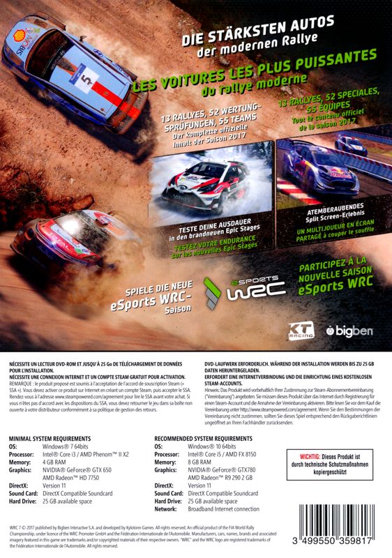 WRC 7 cover or packaging material - MobyGames