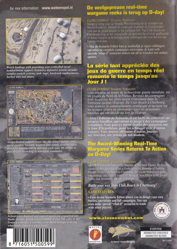 Back Cover for Close Combat: Invasion - Normandy: Utah Beach to Cherbourg (Windows)