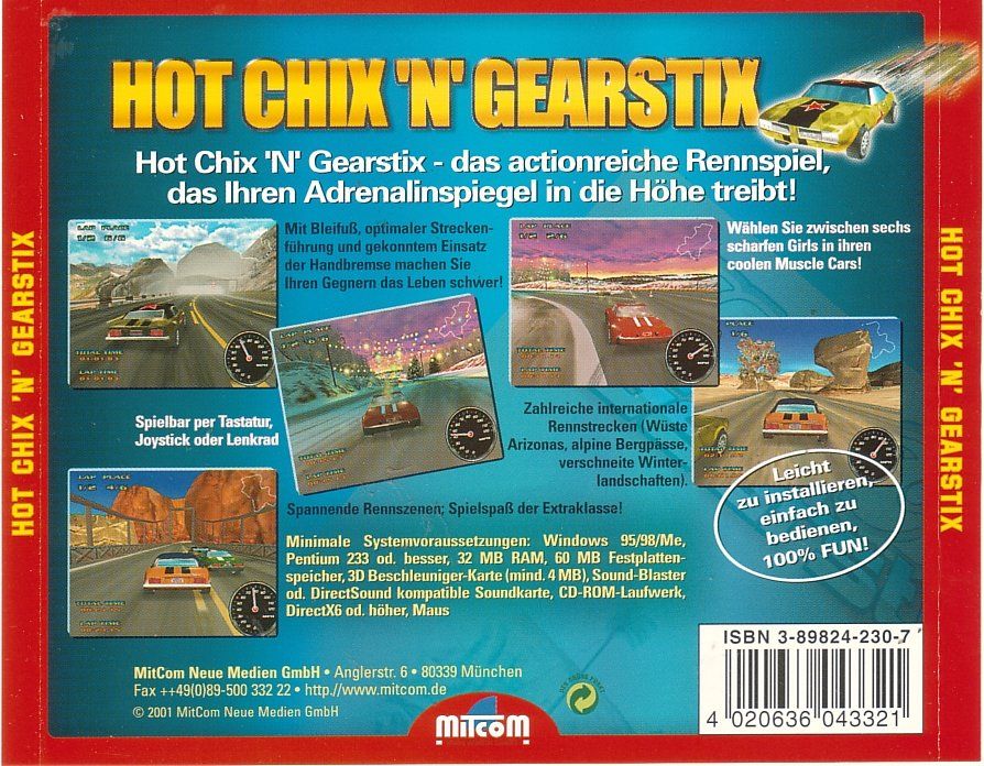Back Cover for Hot Chix 'n' Gear Stix (Windows) (mitcom budget release)