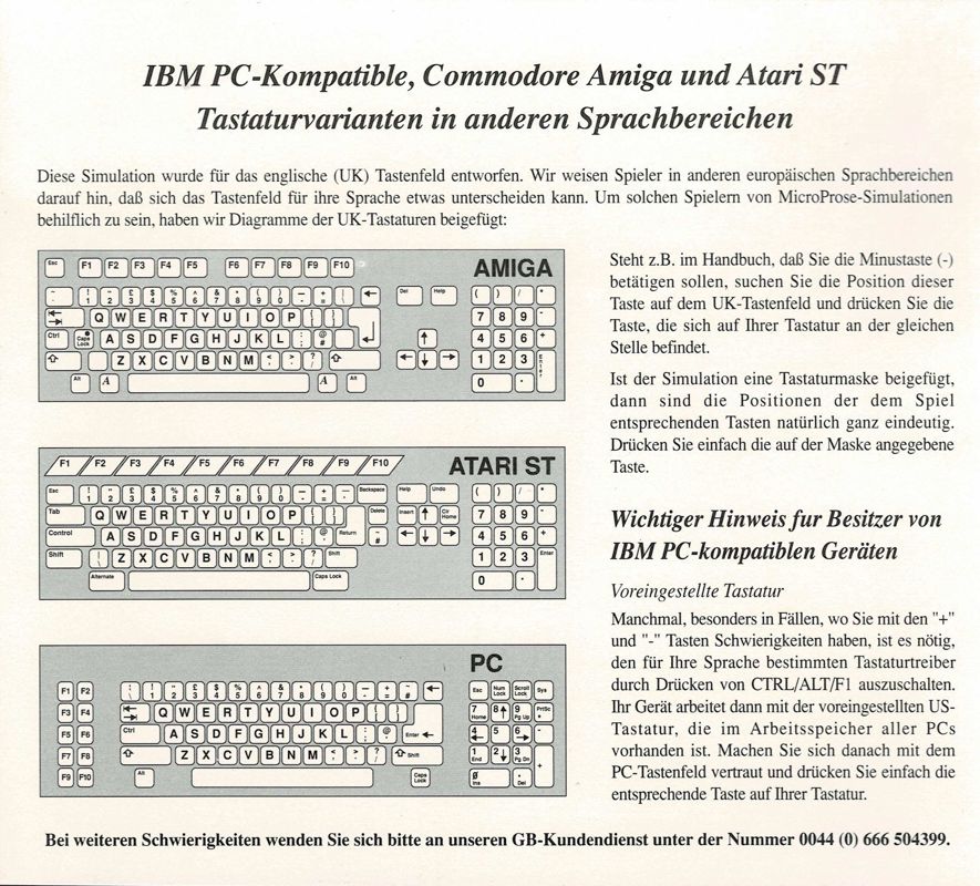 Extras for Flames of Freedom (DOS): Keyboard Layout