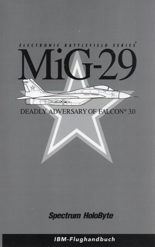 Manual for Falcon Gold (DOS): MiG-29 IBM Flight Manual Front