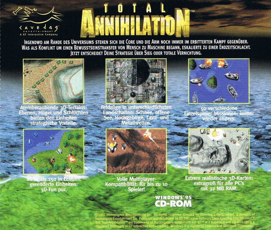 Other for Total Annihilation (Windows) (Replay release): Jewel Case - Back
