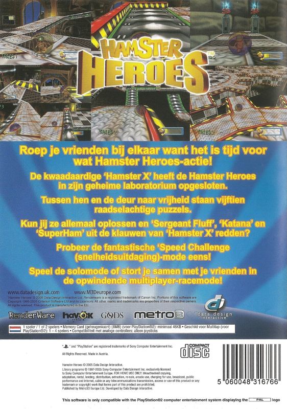Back Cover for Hamster Heroes (PlayStation 2)