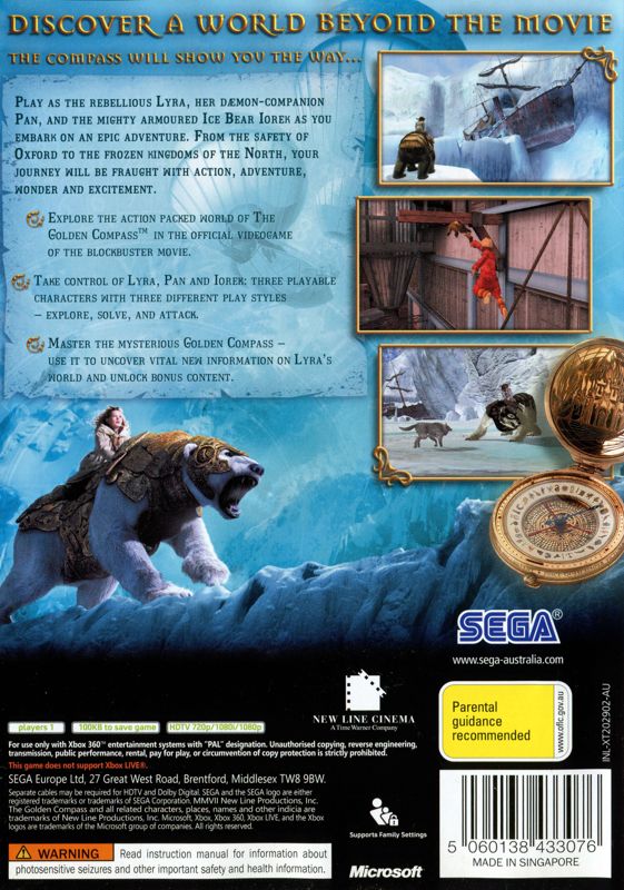 Back Cover for The Golden Compass (Xbox 360)