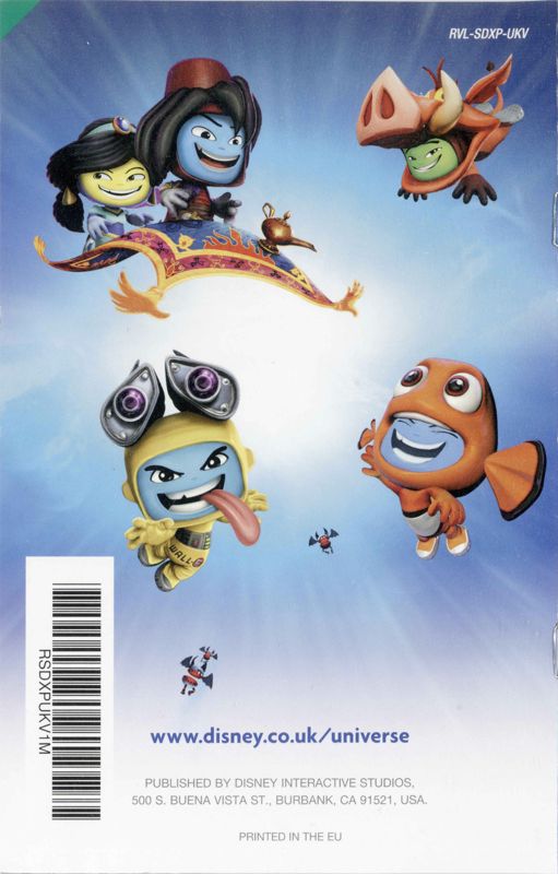 Manual for Disney Universe (Wii): Back