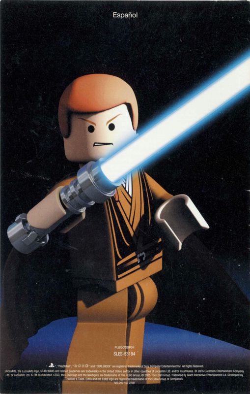 Manual for LEGO Star Wars: The Video Game (PlayStation 2): Back