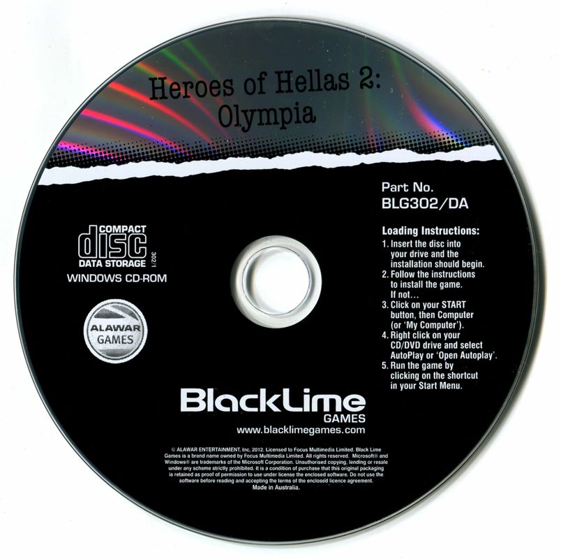 Media for Heroes of Hellas 2: Olympia (Windows) (Black Lime release)