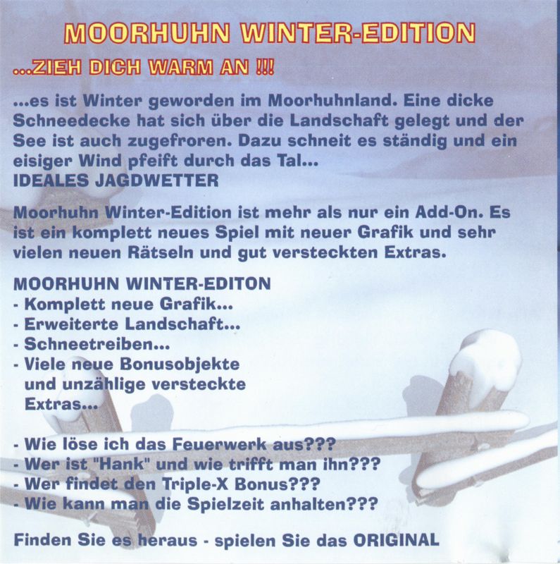 Inside Cover for Moorhuhn: Winter-Edition (Windows)