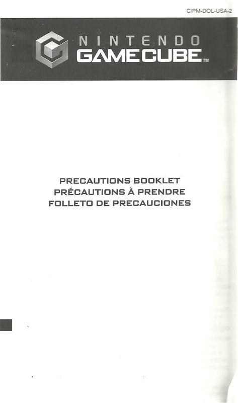 Extras for WWE Day of Reckoning (GameCube): Precautions Booklet - Front