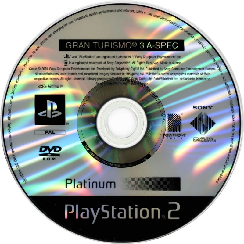 Media for Gran Turismo 3: A-spec (PlayStation 2) (Platinum release)