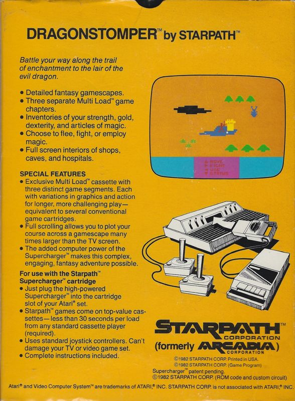 Back Cover for DragonStomper (Atari 2600)