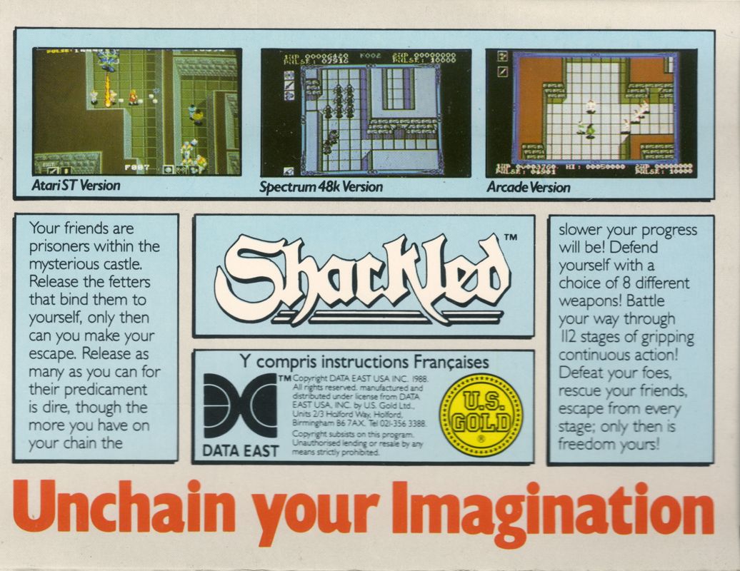Back Cover for Shackled (ZX Spectrum)